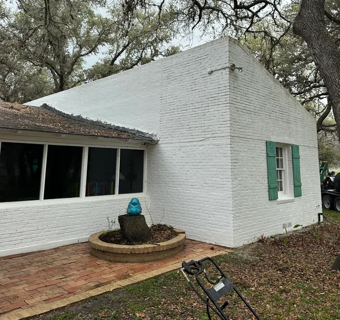 Brick House — Soft Wash — After