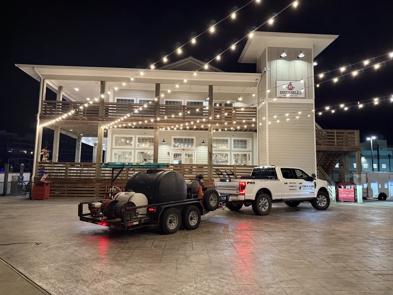 Xtreme Kleen on site at Grumbles Seafood Co., Port Aransas, TX